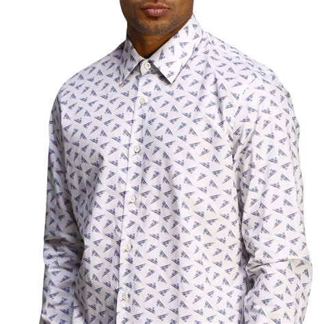 prada white collar shirt|Prada men's dress shirt white.